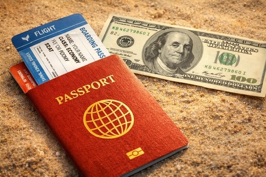 A 100 dollar bill and a passport to start your FIRE journey